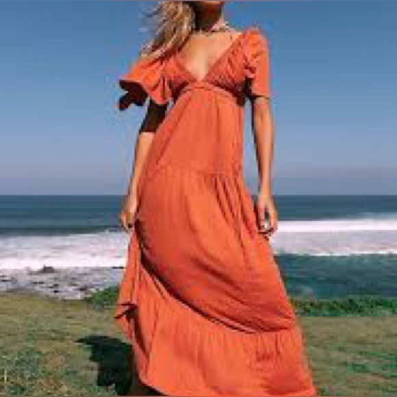 Free People Dresses & Skirts - NEW Free People Orange La La Maxi Dress